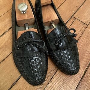 Nunn bush Black Leather woven Loafers 13M